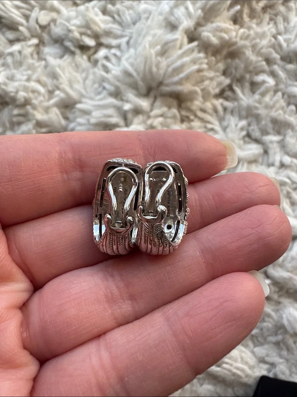 Sterling Silver Judith Ripka‎ Topaz Earclips